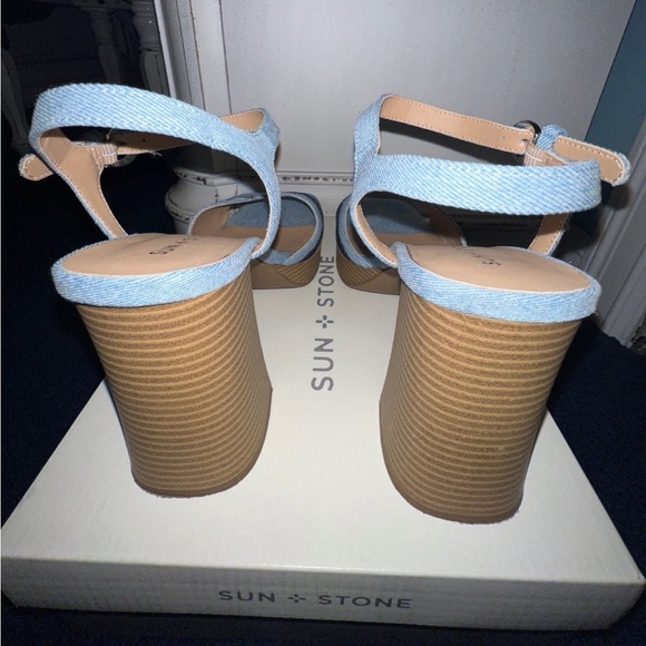 Sun & Stone color block denim sandals 8.5 - Picture 8 of 12